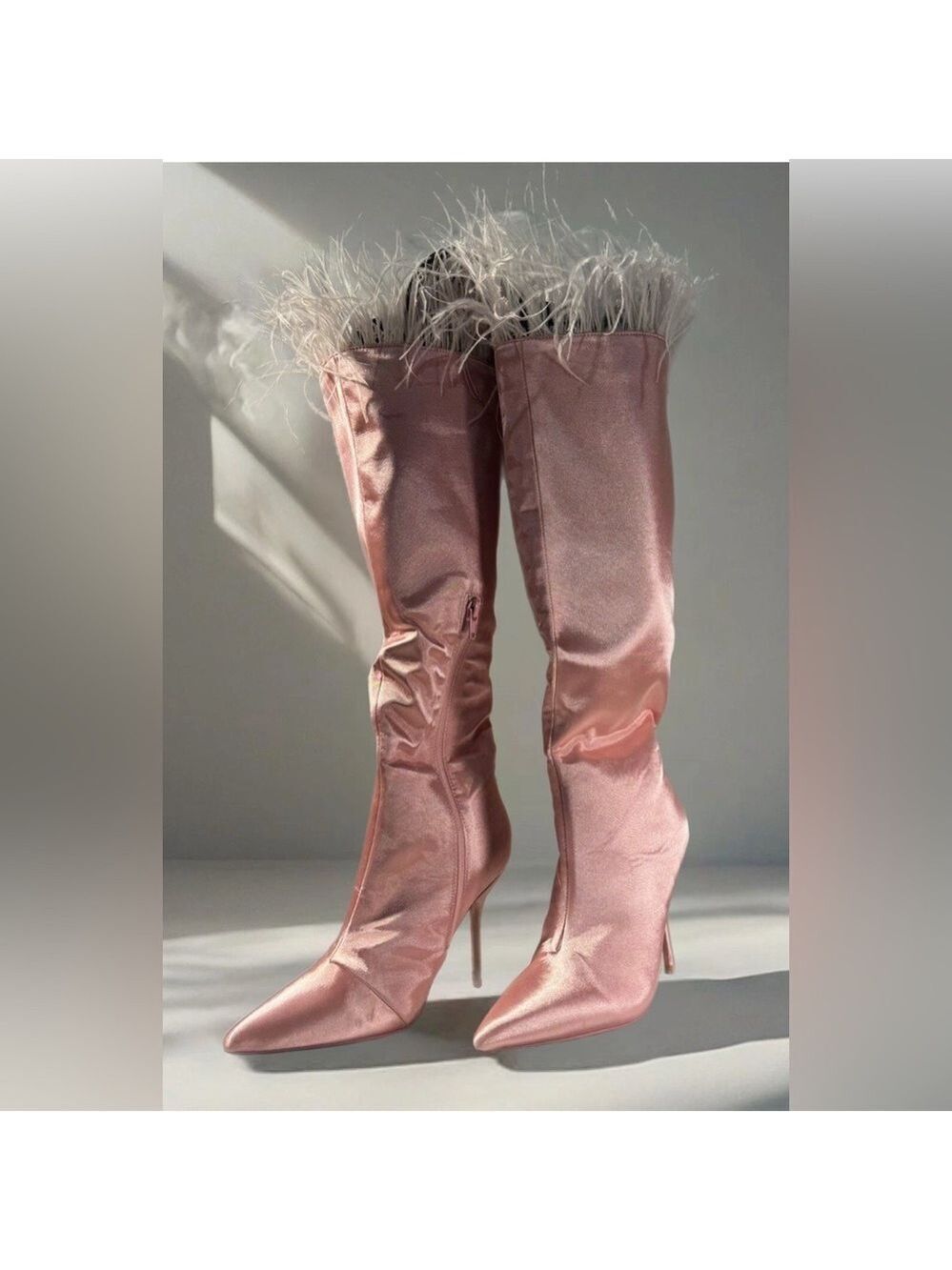 NIB Dolls Kill Public Desire Baddie Knee High Boots in Pink